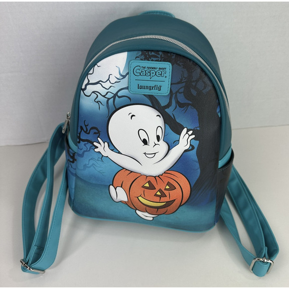 Loungefly Casper The Friendly Ghost Pumpkin Costume Mini Backpack Dark Forest - Picture 16 of 16